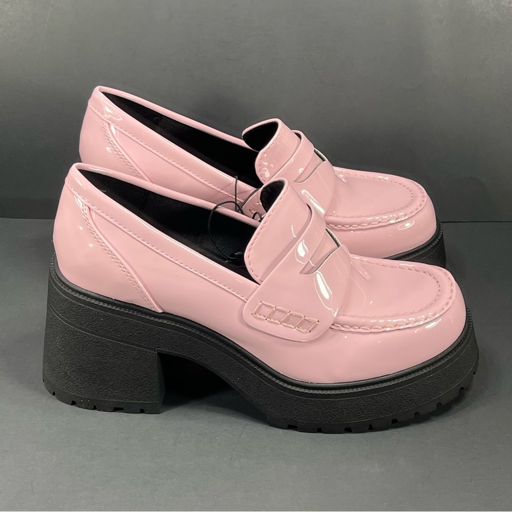 Pink Patent Platform Loafers size 8 new in box